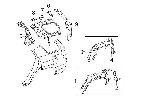 2017 Toyota 4Runner Inner Structure - Quarter Panel Diagram