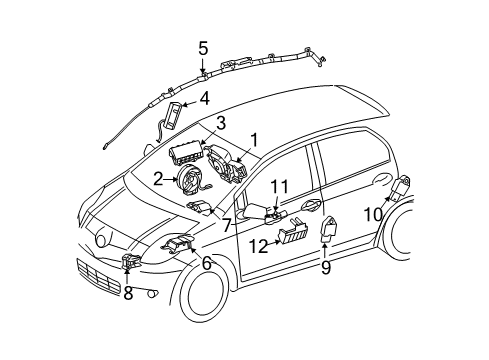 2008 Toyota Yaris Sensor, Side Air Bag Diagram for 89831-0W040