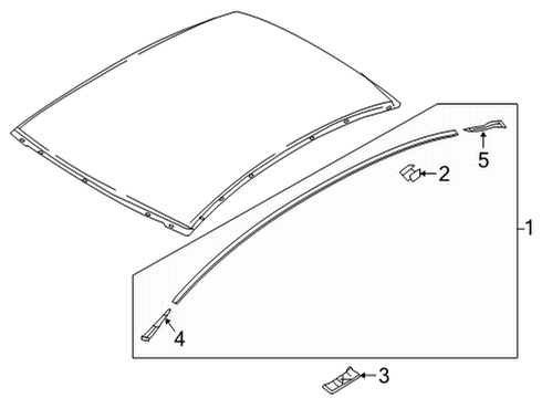 2020 Toyota Yaris Exterior Trim - Roof Diagram