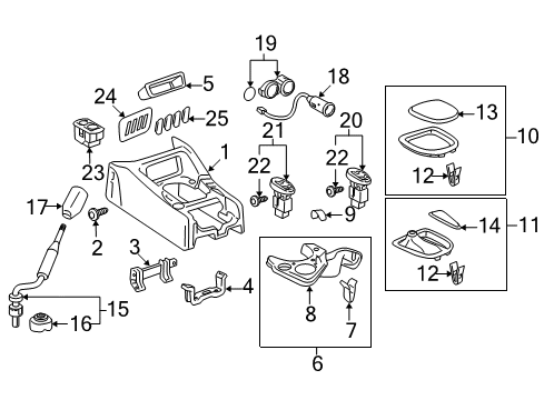 2004 Toyota Sequoia Bracket Sub-Assembly, Console Box Hinge Diagram for 58902-0C020