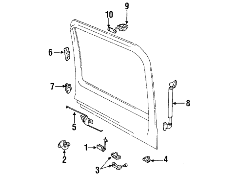 1991 Toyota Land Cruiser Lift Gate - Lock & Hardware Diagram