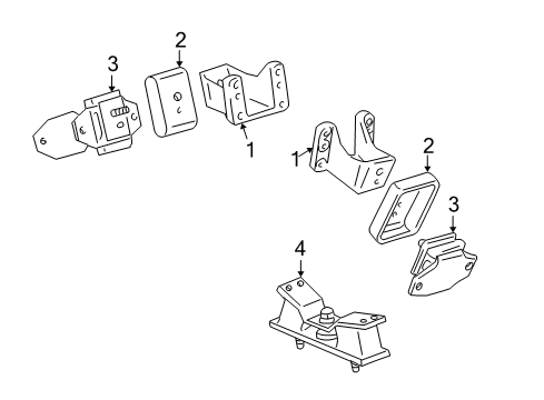 2007 Toyota Land Cruiser Bracket, Engine Mounting, Front RH Diagram for 12311-50090