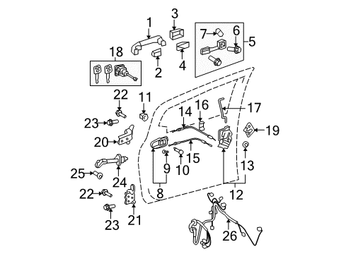 2008 Toyota Yaris Cable Assembly, Front Door Diagram for 69750-52060