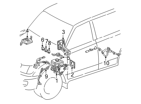 2000 Toyota Land Cruiser Anti-Lock Brakes Diagram