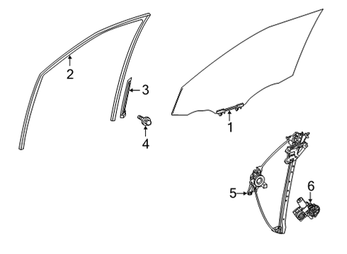 2020 Toyota Highlander Glass Sub-Assembly, Fr D Diagram for 68101-0E110