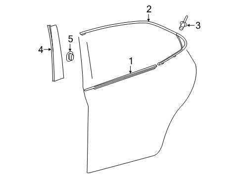 2020 Toyota Camry Exterior Trim - Rear Door Diagram