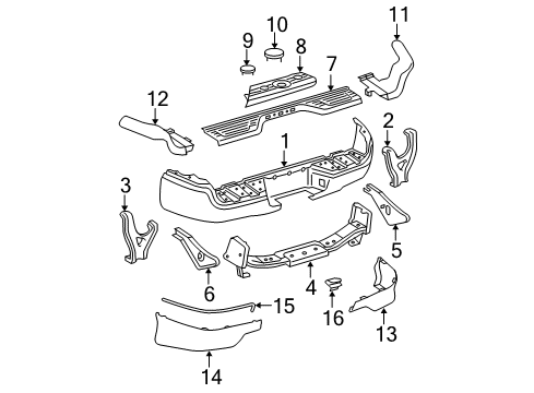 2007 Toyota Tacoma Bumper & Components, Rear Spoiler Diagram