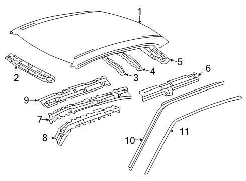 1998 Toyota Corolla Roof & Components, Exterior Trim Diagram 2 - Thumbnail