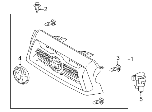 2013 Toyota Tacoma Radiator Grille Assembly Diagram for 53100-04491