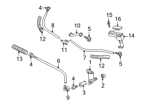 2010 Toyota Land Cruiser Nozzle Sub-Assy, Type1 H/Lamp Washer, LH Diagram for 85045-60030-E0