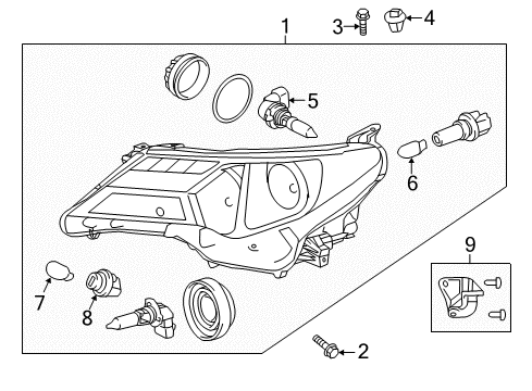 2014 Toyota RAV4 Bulbs Diagram 3 - Thumbnail