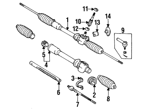 1997 Toyota Corolla Steering Gear Assembly Diagram for 45510-12270