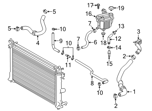 2019 Toyota Corolla Radiator & Components Diagram 2 - Thumbnail