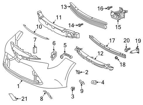 2022 Toyota Corolla Bumper & Components - Front Diagram 2 - Thumbnail