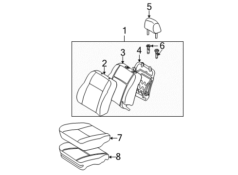 2003 Toyota Corolla Front Seat Components Diagram