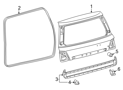 2021 Toyota Land Cruiser Gate & Hardware Diagram