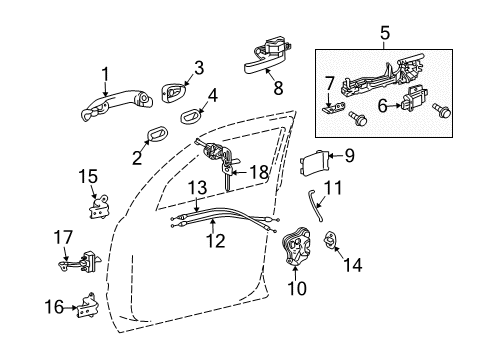 2021 Toyota Land Cruiser Lock & Hardware Diagram 1 - Thumbnail