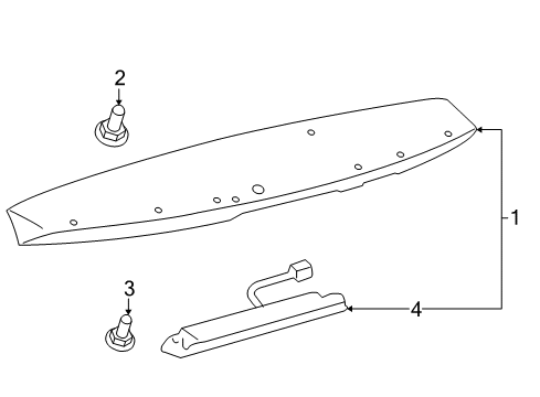 2010 Toyota Highlander Rear Spoiler Diagram 1 - Thumbnail