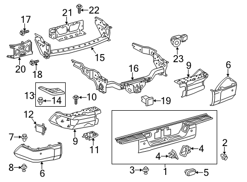 2014 Toyota Tundra Insert, Rear Bumper Ex Diagram for 52156-0C902