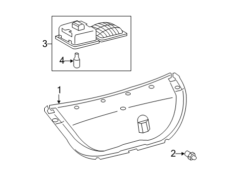 2012 Toyota Avalon Interior Trim - Trunk Lid Diagram