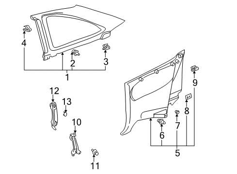 2001 Toyota Solara Interior Trim - Quarter Panels Diagram 2 - Thumbnail