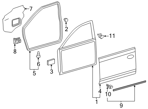 2014 Toyota Camry Front Door, Body Diagram 2 - Thumbnail