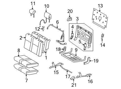 2020 Toyota Sequoia Headrest, Outer, Gray, Rear Diagram for 71970-0C140-B2