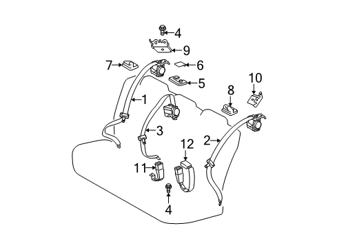 2013 Toyota Prius Plug-In Cap, Seat Belt Anchor Cover Diagram for 73178-12060-G0