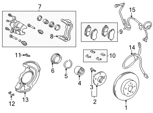 2002 Toyota Highlander Brake Components, Brakes Diagram 1 - Thumbnail