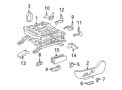 2016 Toyota 4Runner Cover, Seat Track Bracket Diagram for 72124-35030-C0