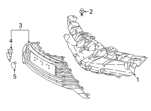 2018 Toyota Yaris Radiator Grille Sub-Assembly,Lower Diagram for 53102-0D160