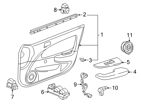 1999 Toyota Corolla Board Sub-Assy, Front Door Trim, RH Diagram for 67610-02580-E0