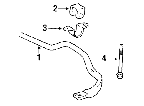 1992 Toyota Pickup Stabilizer Bar & Components - Front Diagram