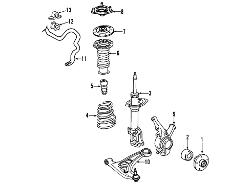 2011 Scion xD Bush, Front STABILIZER Bar Diagram for 48815-52140