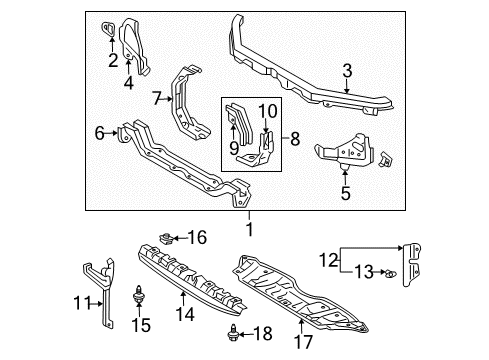 2002 Toyota Solara Support Sub-Assy, Radiator, RH Diagram for 53211-06020