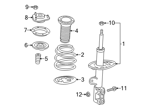 2022 Toyota RAV4 Struts & Components  Diagram