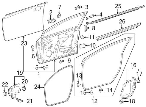 2023 Toyota GR Corolla Pad, Front Door Silence Diagram for 67811-12180