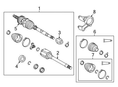 2013 Toyota Highlander Drive Axles - Front Diagram 2 - Thumbnail