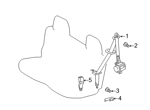 2011 Toyota Highlander Third Row Seat Belts Diagram