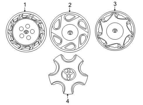 1998 Toyota Camry Wheel Covers & Trim Diagram