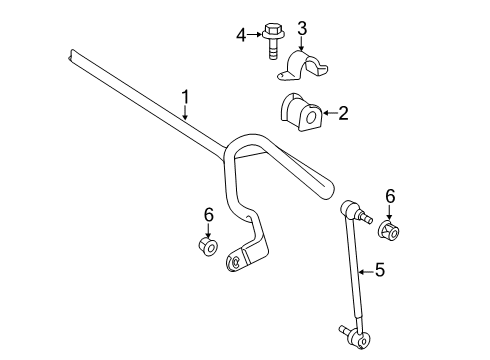 2019 Toyota Avalon Stabilizer Bar & Components - Front Diagram