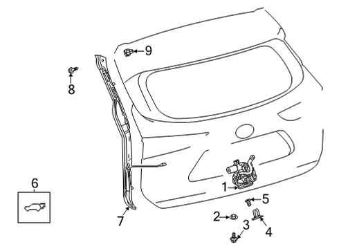 2022 Toyota Highlander Lock & Hardware Diagram 2 - Thumbnail