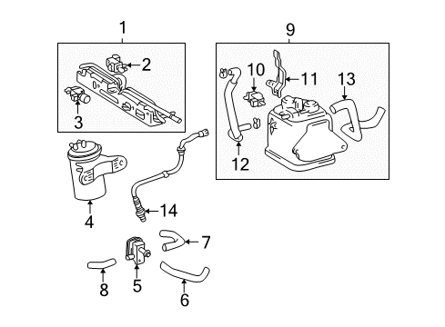 2002 Toyota Sienna Canister Assy, Charcoal Diagram for 77740-08042