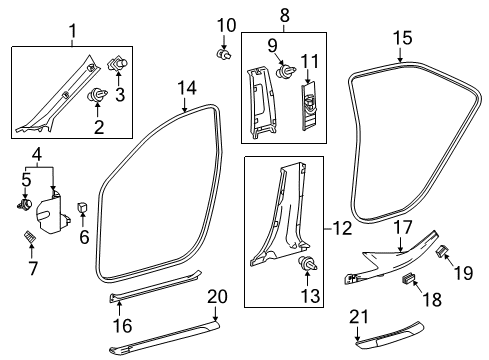 2018 Toyota Camry Interior Trim - Pillars, Rocker & Floor Diagram 2 - Thumbnail