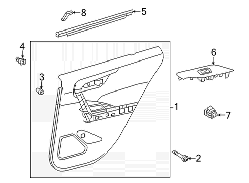 2023 Toyota Corolla Cross Interior Trim - Rear Door Diagram