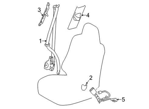 2021 Toyota Venza Front Seat Belts Diagram