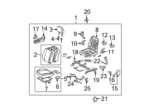 2015 Scion xB Handle, Reclining Adjuster Release, RH Diagram for 72525-42010-B0