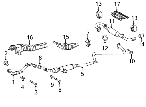 2011 Scion tC Front Exhaust Pipe Assembly Diagram for 17410-36160