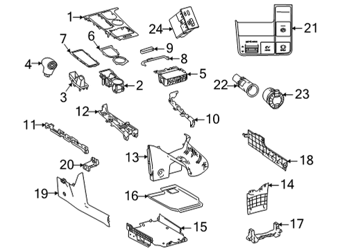 2021 Toyota Sienna Center Console Diagram 1 - Thumbnail