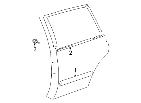 2007 Toyota Highlander Moulding, Rear Door, Outside LH Diagram for 75742-48020-A0